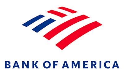 Bank of America is pictured atop the Bank of America building in downtown Los Angeles